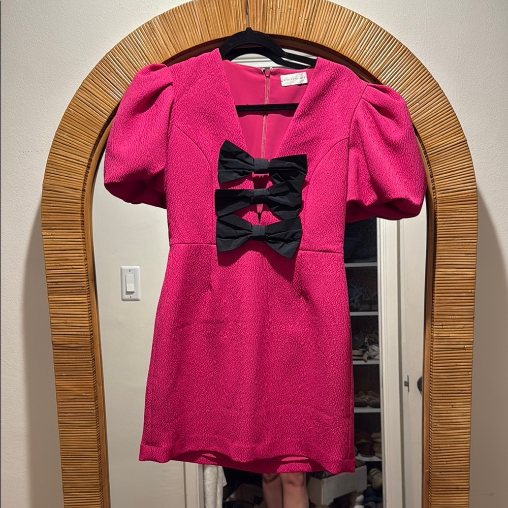 Rebecca Vallance Pink and Black Sheath Mini Dress
